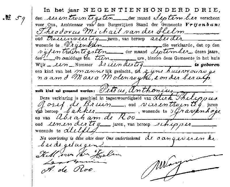 19030926 geb akte 59 Petrus A zv TM vd Helm - M Molenwijk